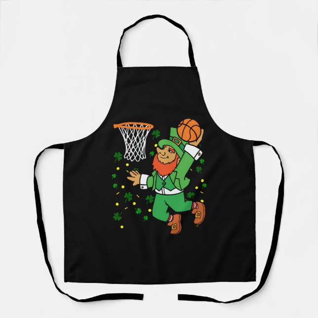 Delantal Leprechaun Basketball Dunk Saint Patrick'S (Anverso)