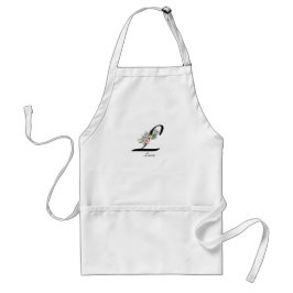 Delantal Letra floral monograma L Retirement Apron