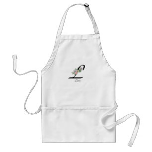 Delantal Letra floral monograma L Retirement Apron