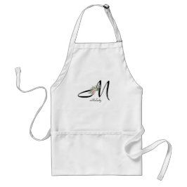Delantal Letra floral monograma L Retirement Apron