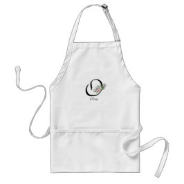 Delantal Letra floral monograma O Retirement Apron