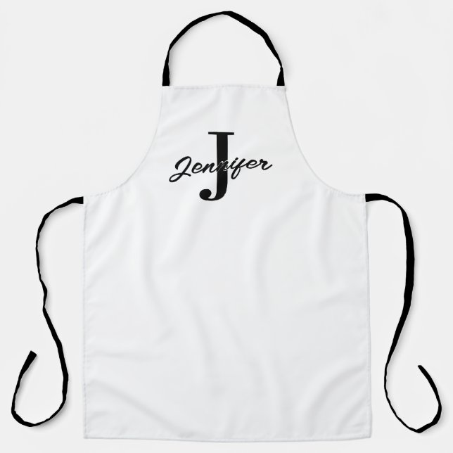 Delantal Letra inicial y Personalizado de nombre (Anverso)