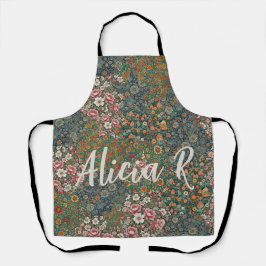 Delantal Letra monogramada cottagecore Cottage look floral