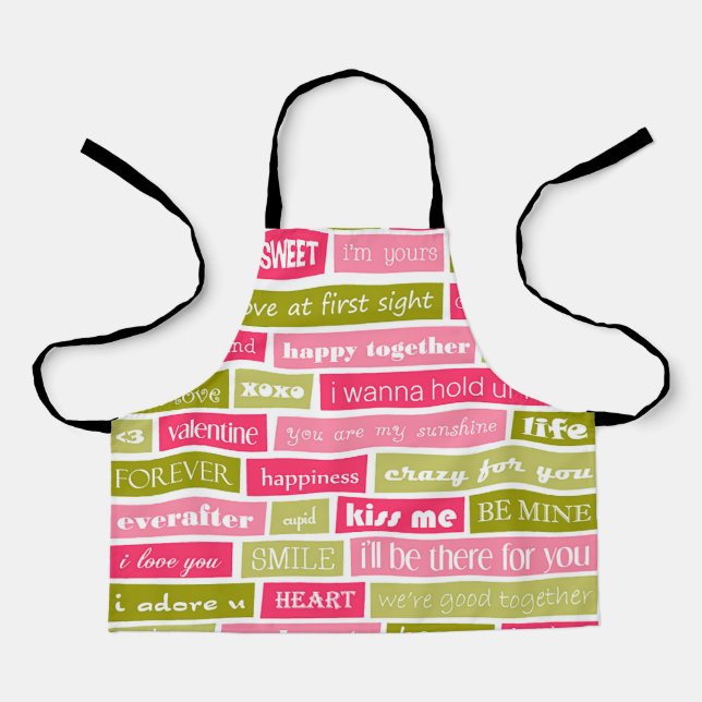 Delantal Letra rosa y verde de amor apron (Anverso)