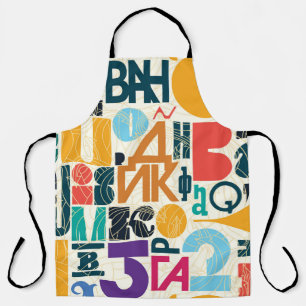 Delantal Letras dibujadas a mano: diseño inmaterial vintage