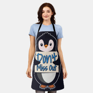 Delantal Letrero de pingüino no te pierdas