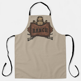 Delantal Letrero de rancho occidental de pistolas Cowboy co