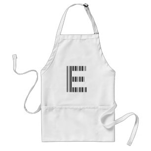 Delantal LETTER E BAR CODE First Initial Barcode Pattern