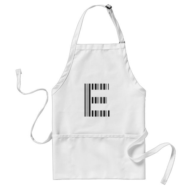 Delantal LETTER E BAR CODE First Initial Barcode Pattern (Frente)