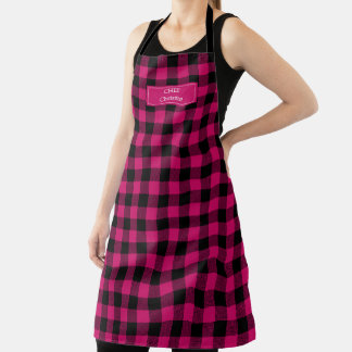 Delantal Leyenda de búfalo negro rosa con lumberjack person