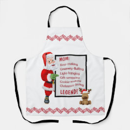 Delantal Leyenda personalizada de Navidades de renos de San