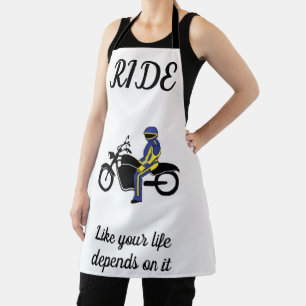 Delantal Leyes azules y amarillas en carrera de motocicleta