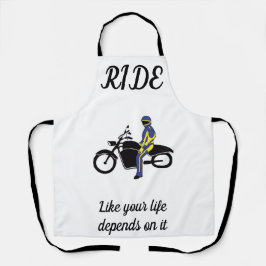 Delantal Leyes azules y amarillas en carrera de motocicleta