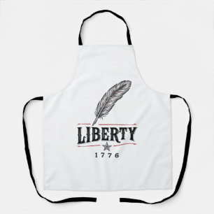 Delantal Libertad 1776 Diseño Vectorial de Pluma Patriótica