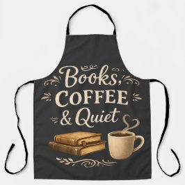Delantal Libros, Café y Silencio – Amante de Libros de Dark
