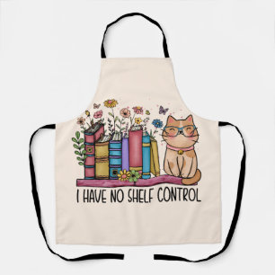 Delantal Libros florales y gato
