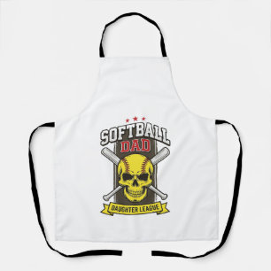 Delantal Liga de softball padre hija Diseño vectorial vinta