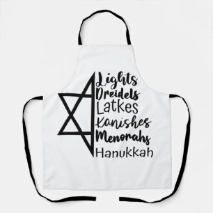 Delantal Light Dreidel Latke Kanish Menorah Hanukkah