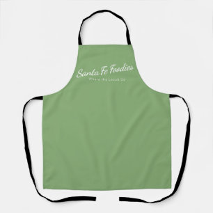 Delantal Light Sage con logotipo de Santa Fe Foodi