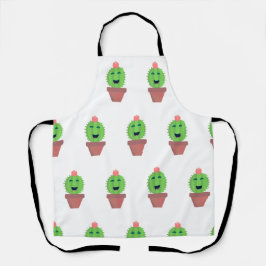 Delantal Lil Cactus Cute Dibujo Animado Suculento Arte Dive