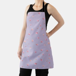 Delantal Lilac Mint Japanese Pink Tulip Floral Pattern