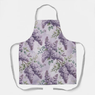Delantal Lilas Flores de Lilas Verde Salvia Lavanda Polvori