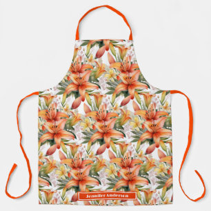 Delantal Lily Floral de lirio tigre naranja estargazer 