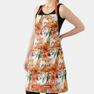 Delantal Lily Floral de Tigre Naranja Stargazer 