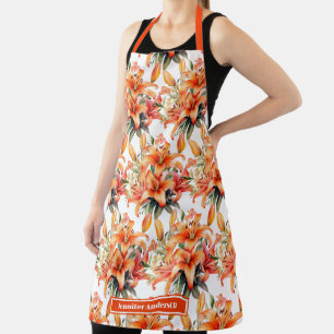 Delantal Lily Floral del Tigre Naranja Stargazer