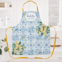 Limón de Baldosa Italiana Azul con Acuarela Person