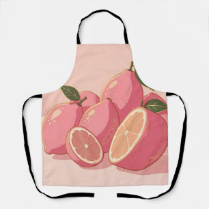 Delantal Limón Rosa Moderno Femenino Cítrico