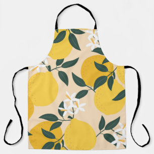 Delantal Limón Vintage: Textura de fruta sin foco.