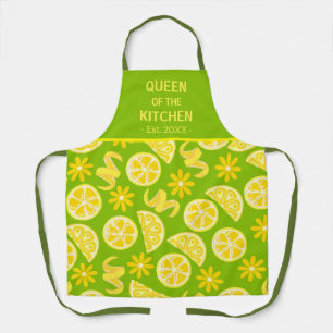 Delantal limones citrus limonada chef lindo verde