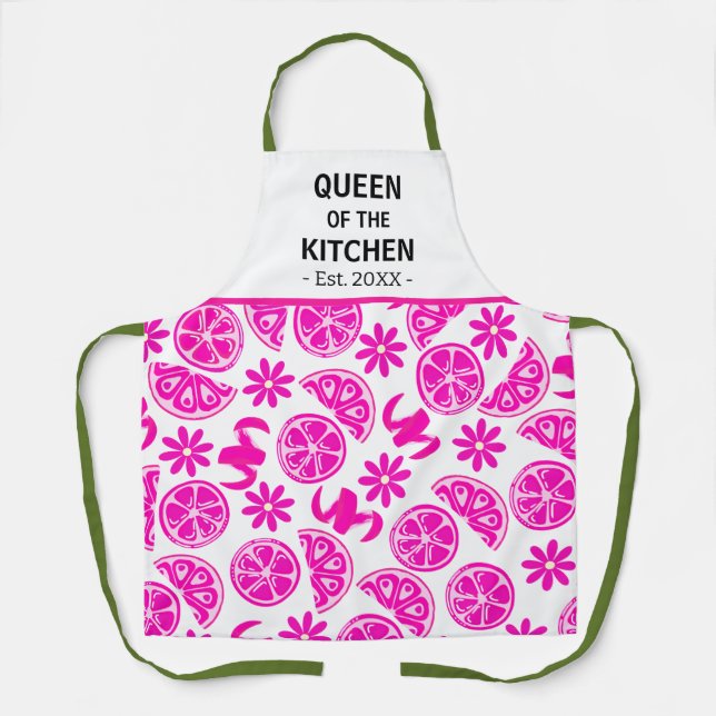 Delantal limones citrus limonade chef rosa (Anverso)