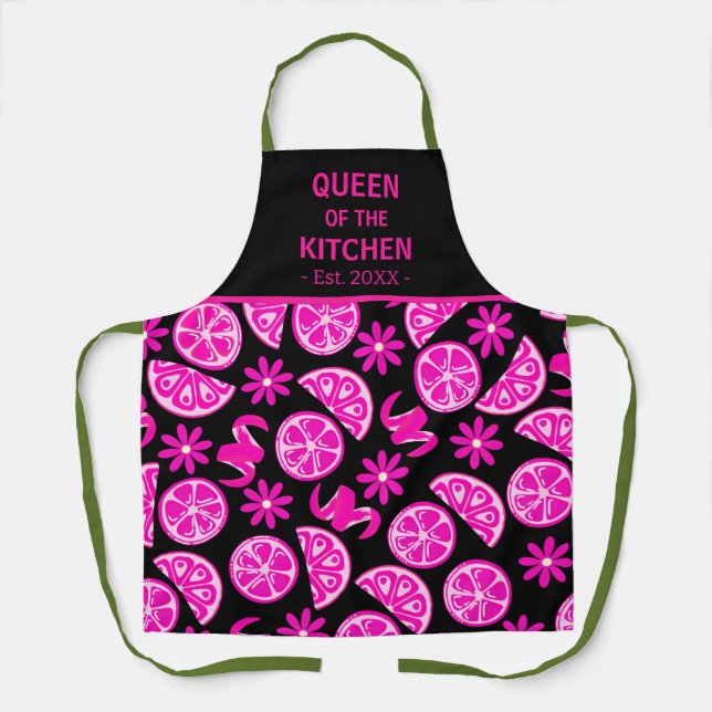 Delantal limones citrus limonade chef rosa (Anverso)