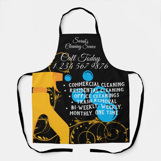 Delantal Limpieza de las torres florales de Maid Janitorial (Anverso)
