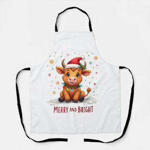 Delantal Lindas luces de Navidad de ternera de las Highland