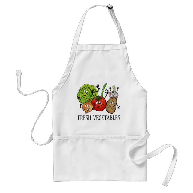 Delantal lindas verduras frescas de los agricultores añaden (Frente)