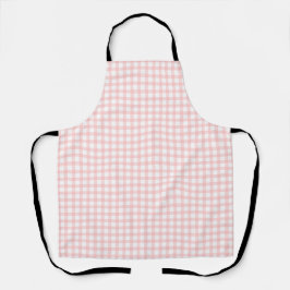 Delantal Lindo patrón de gingham a cuadros rosados retro