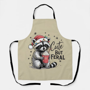 Delantal Lindo pero salvaje mapache de Navidad animal lindo