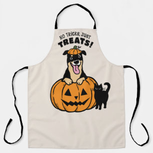 Delantal Lindo Rottweiler Halloween Sin Trucos Solo Golosin