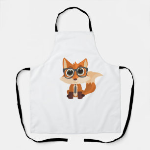 Delantal Lindo zorro nerd kawaii estética de cocina de dibu