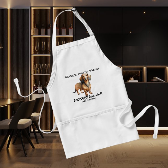 Delantal Lindos MARRONES y NEGROS Cocinando Dachshund (Subido por el creador)