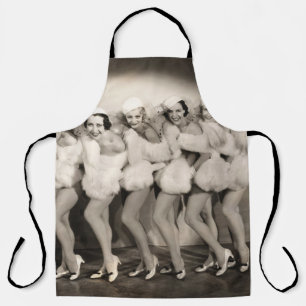 Delantal Línea de chicas de coro en furvintage blanco, retr