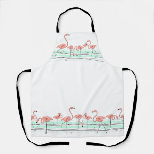 Delantal Línea del Océano Flamingo por toda la plataforma