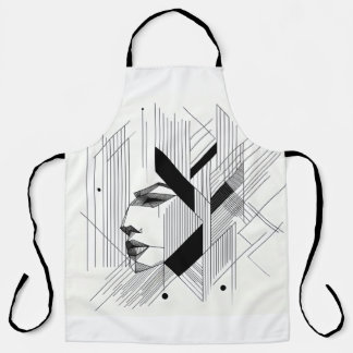 Delantal Linear Abstract Portrait 