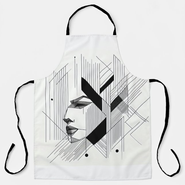 Delantal Linear Abstract Portrait  (Anverso)