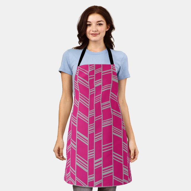 Delantal Líneas Art Deco de Fuchsia (Gastado)