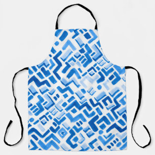 Delantal Líneas de acuarela abstractas y patrón de rayas