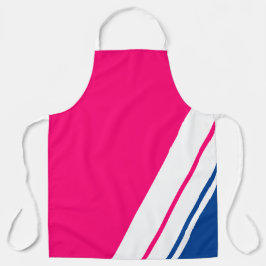 Delantal Líneas de Carrera Deportivas Rosa Brillante Azul M